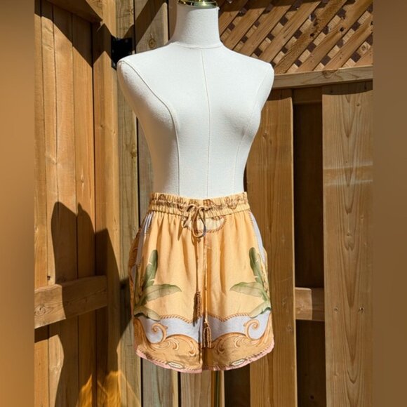 🆕 FARM Rio 🧿 NWOT Multicolor Banana Royalty Kaleidoscope Shorts, Sz L - Picture 5 of 16